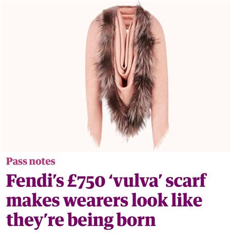 fendi scarf that looks like a vulva|A new scarf bears a striking resemblance to a vagina .